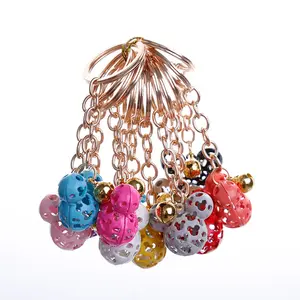 Porte-clés cloche en métal creux Mickey porte-clés porte-clés pour femmes bijoux