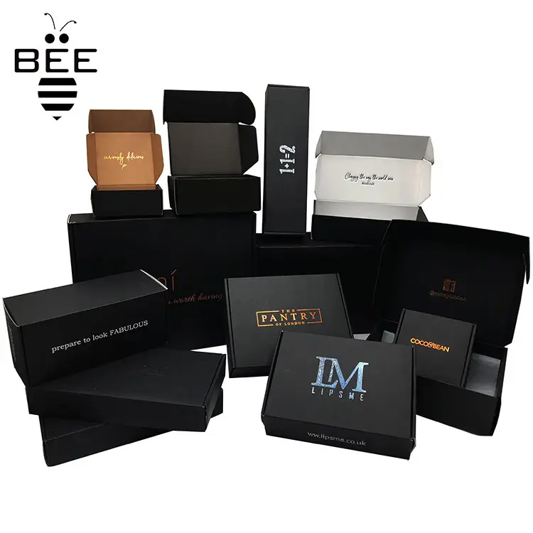 맞춤형 로고 매트 블랙 종이 상자 의류 종이 상자 선물 종이 우편물 상자