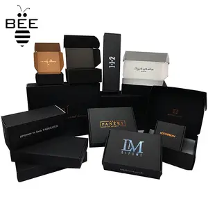 Boîte en papier noir mat avec logo personnalisé Boîte en papier pour vêtements Boîte postale en papier cadeau