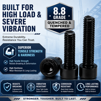 Vis à tête cylindrique hexagonale noire haute résistance HM8.8, vis d'extension en gros, vis à tête ronde, boulon M3/M4