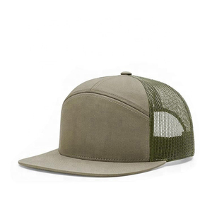 Wholesale Custom 3d Embroidery Nylon Waterproof Camo Hat Blank 7 Panel <strong>Mesh</strong> Trucker Hat Snapback <strong>Cap</strong> - Product Image 5