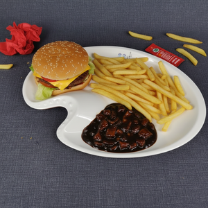 จานอาหาร<span class=keywords><strong>เมล</strong></span>ามีนรูปทรงแปลกตา ปลอดสาร BPA เป็นมิตรกับสิ่งแวดล้อม สำหรับร้านอาหารและโรงแรม ทนทาน ไม่แตกหัก เหมาะสำหรับอาหารตะวันตก - Product Image 1