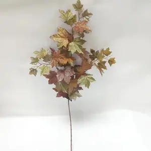 Factory Price Gold Artificial Maple Leaf Falling Leaves For Thanksgiving Halloween Christmas