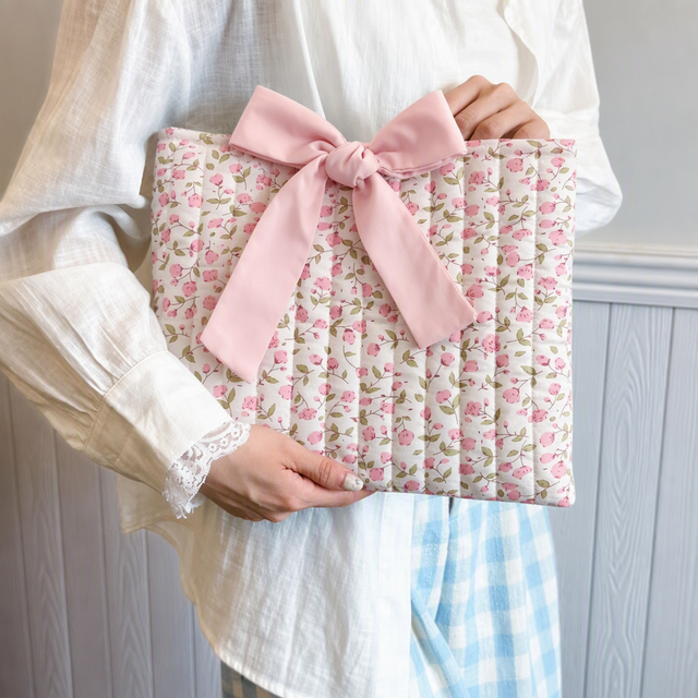 Tablet Protector Sleeves With Tie Ribbon Travel Kindle Carry Sleeves Floral Pattern Book Packing Bag Laptop Sleeves