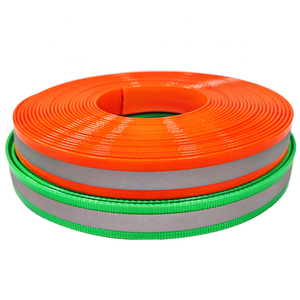 고품질 형광 오렌지 반사 친환경 방수 유연 TPU 코팅 폴리에스터 웨빙 맞춤형 로고 직조 - Product Image 5