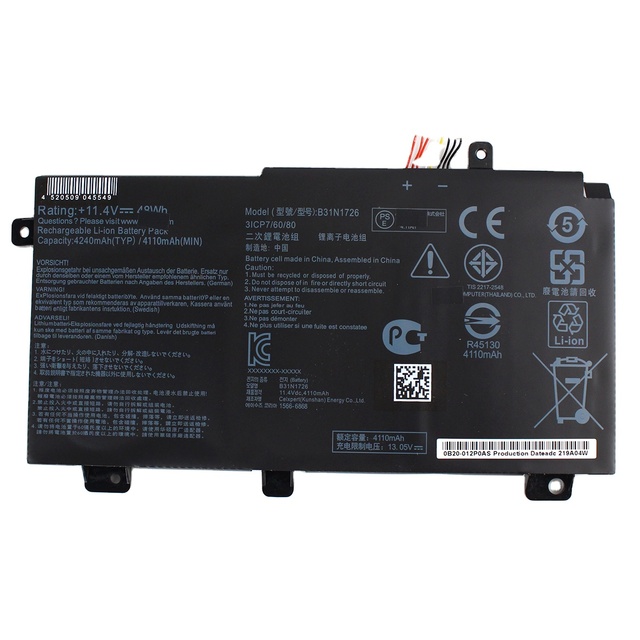B31N1726 48Wh/4240mAh Li-ion for Laptop Battery Replacement Stock Notebook Battery Pack for G15 G512 G512LI G531 G531G FX86