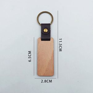 Keychains for Engraving Blanks Keychain for DIY Employee <b>Gifts</b> Craft Leather Blank Wooden Keychains - Product Image 5