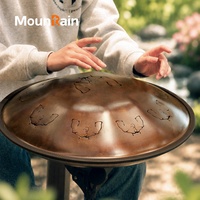 Mountain Rain Quartz 20" Butterfly Drum Metal Handpan with Musical Scale Free Case & Mallets-Handmade
