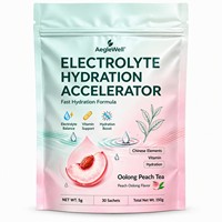 Poudre d'Accélérateur d'Hydratation Électrolytique Saveur Pêche Thé Oolong, Boisson Électrolytique à Hydratation Rapide avec Multiples Vitamines