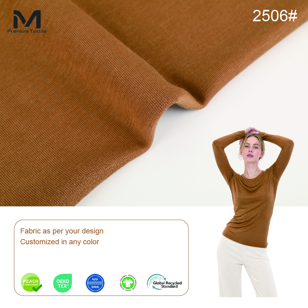 Warm Touch Heavy Weight Lyocell Wool Spandex Jersey For Luxurious Winter Loungewear And High Quality Fashion Base Layers 2506#