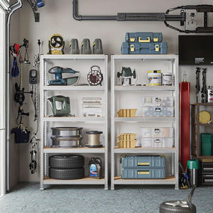 Estantería de Almacenamiento de Servicio Pesado de 5 Niveles Ajustables, Capacidad de Carga de 875 kg, Estructura de Acero con Recubrimiento en Polvo Sin Pernos, Color Plateado - Product Image 3