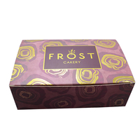 Vente en gros de boîte d'emballage pour gâteau rectangle en papier cartonné boîte à gâteau de luxe pour anniversaire avec logo en feuille d'or