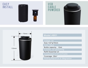 Trending Design Customized <strong>Essential</strong> <strong>Oil</strong> Scent <strong>Diffuser</strong> USB Charging Portable Car Aroma <strong>Diffuser</strong> with <strong>4</strong> Colors Lights - Product Image 6