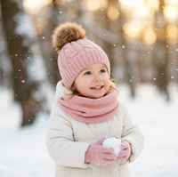 Ensemble de chapeaux d'hiver pour enfants de qualité supérieure, trois pièces, en tricot doux, thermique, pour tout-petits, ski, camping, activités de plein air par temps froid, 100%