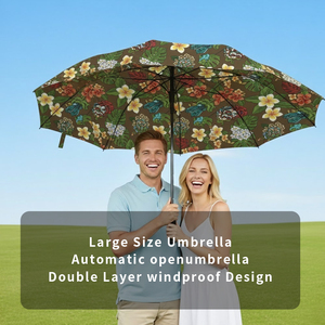 Heavy duty Full print profusion of flowers clustered together auto button Golf <b>Umbrella</b> big <b>umbrella</b> to protect for the rain - Product Image 2