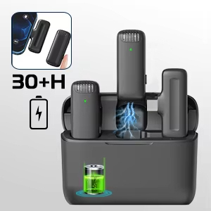 J13 Wireless live stream Lavalier Microphone Collar Clip With Charging case Micro Tie Podcast Wireless Microphone Kit - Product Image 2