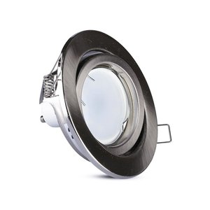 ขั้วหลอดไฟ LED ทรงกลม GU10 MR16 พร้อมตัวปรับระดับได้ โครเมียมเคลือบผิวซาตินนิกเกิล 6000K CCT สำหรับฐาน MR11 รุ่น SKU-3470 - Product Image 2