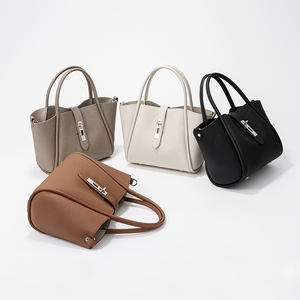 2024 yeni tasarım kova bayan okul kadınlar için hakiki deri Vintage çanta omuz kova çanta - Product Image 1