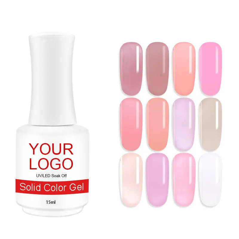 Fabricant professionnel de vernis à gel de couleur unie UV Gel de couleur pure personnalisé pour des échantillons gratuits et différents volumes en bouteilles