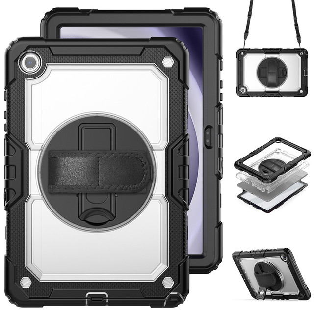 Silicone Clear Rugged Armor Heavy Duty Shockproof Kickstand Transparent Tablet Case for ipad 11th 10.2 Samsung Tab A9 A11 Plus