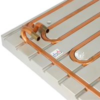 Plaque de refroidissement liquide haute puissance, dissipateur thermique en profilé aluminium sur mesure avec tube en cuivre, plaque refroidie en usine