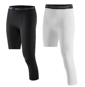 กางเกงรัดกล้ามเนื้อขาเดียวแบบขายส่ง <span class=keywords><strong>3</strong></span>/4 ความยาว สำหรับผู้ชาย กางเกงกีฬาระบายอากาศ กางเกงรัดกล้ามเนื้อขาเดียวสำหรับเล่นบาสเก็ตบอลและฟิตเนส - Product Image 4