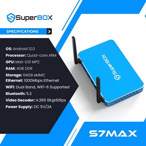 Super Box S7 Max, Solución Multimedia Digital 4GB+64GB, Función de Reproducción de 7 Días, EE. UU. Disponible en Almacén - Product Image 2