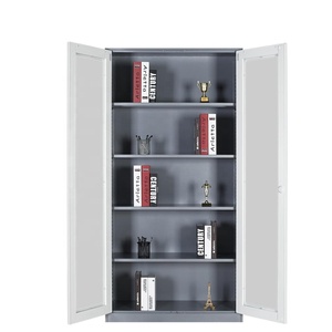 Lieferant in China 100% Sicher Material fabrik preis mode-design metall datei schrank 2 glas türen büro möbel - Product Image 2