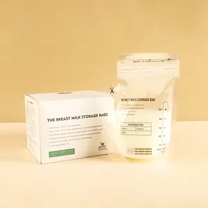 Дизайнерские пакеты для хранения грудного молока baysun с индивидуальной этикеткой, пакеты без БФА с молнией, стерилизованные пакеты для грудного молока, оптовая продажа
