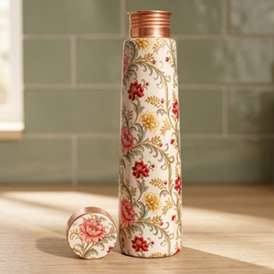 กระติกน้ำร้อนลายดอกไม้พร้อมฝาปิด ขวดน้ำพกพาสำหรับเดินทาง - Product Image 2