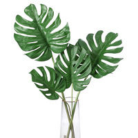 Feuille de Monstera en Soie Artificielle pour Décoration Intérieure, Plantes Vertes pour Arrangements de Table, Accents Muraux Verts, Feuillage pour Composition Florale