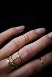 Edelstahl Vergoldeter Unisex Stapelring Ultra-Dünn .7mm Zarter Durchbohrbarer Super Schmaler Extra Dünner Winziger Ring - Product Image 6
