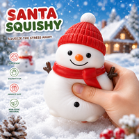 Jouet Squishy Bonhomme de Neige de Noël Adorable, Doux, à Remontée Lente, Anti-Stress, Figurine à Presser, Cadeau de Fêtes pour Enfants et Adultes, Vente en Gros Direct Usine
