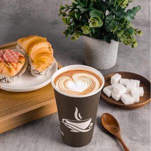 Wholesale Custom Printed Disposable Take Away <b>Coffee</b> Paper <b>Cup</b> with Lid Single Wall 6oz/7oz/<b>8oz</b>/10oz - Product Image 4
