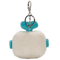 Niedlicher Roboter-Plüsch-Schlüsselanhänger, Mini-Cartoon-Roboter-Stoffpuppe, Schlüsselring, Taschenanhänger, individuelles Logo, Plüsch-Charm-Geschenk