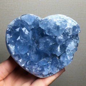 Bán buôn Chất lượng cao tự nhiên màu xanh celestite cụm nguyên tinh thể màu xanh celestite geode druzy - Product Image 5
