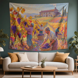 Art européen personnalisé fait à la main tenture murale <span class=keywords><strong>tapisserie</strong></span> tissé coton <span class=keywords><strong>tissu</strong></span> avec imprimé Aubusson Design tapisseries - Product Image 3