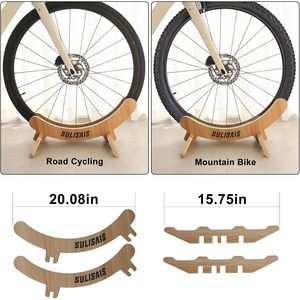 Soporte para Bicicletas de Madera Sulisais, Color Madera Natural, Resistente, para Exteriores, Diseño de Una Sola Capa - Product Image 5