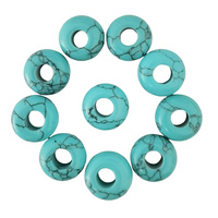 Naturel 12x5mm Grand Trou Turquoise Perles Fine Qualité Gemme Grand Trou Perles pour Faire Bracelet Prix de Gros