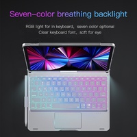 IFacemall Étui Clavier Sans Fil Portable Magnétique Bluetooth pour iPad Pro 12,9 Pouces (3e/4e/5e/6e Génération) et iPad Air 13 Pouces