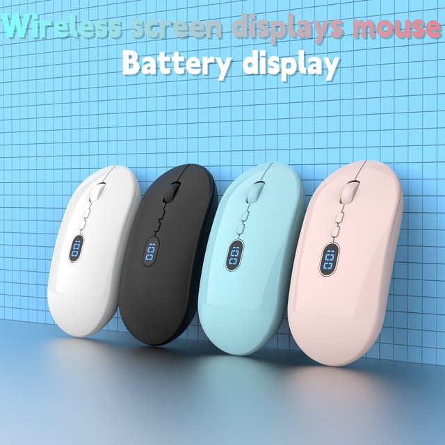 Charging Style Power Screen Display Wireless Mouse Mute Laptop Business Office 2.4G Wireless Optical Mouse