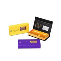 Scatola Regalo per Ciglia Finte, Confezione Personalizzata Magnetica a Forma di Libro con Finestra e Nastro, Stampa Offset