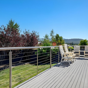 Wartungsarmer Edelstahl Balustrade Kabel geländer Geländer Balkon Zaun 42 "Kabel geländer Deck pfosten Veranda