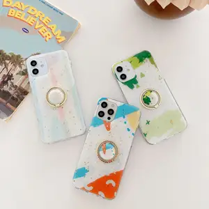 cover girl beauty products Suppliers-Fashion Graffiti Glitter Mobile Phone Case With Ring Holder Beautiful Shiny Girls Cell Phone Case For iPhone 13/12/11 Pro Max
