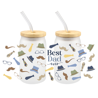 Autocollant de transfert d'emballage étanche de conception personnalisée du fournisseur Tumbler en verre Uv Cup Wrap Transfers