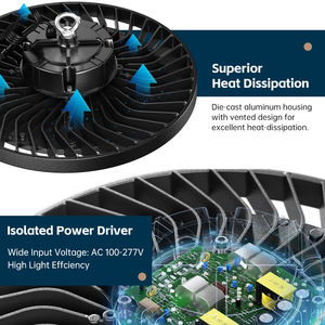 Iluminación Industrial, Lámpara LED UFO de Alta Bahía de 300W 200W 100W, Iluminación Comercial de 100-277v para Almacenes, Estadios, Garajes y Talleres - Product Image 5