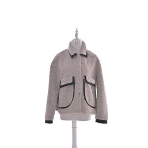 <span class=keywords><strong>Manteau</strong></span> <span class=keywords><strong>court</strong></span> en fausse fourrure bouclée pour <span class=keywords><strong>femme</strong></span>, couleur camel, boutonné devant, vêtement d'extérieur en peluche pour l'hiver - Product Image 1