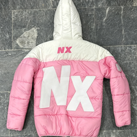 Blouson matelassé à capuche pour homme, color block, avec logo patch, fermeture éclair, manteau d'hiver streetwear, chaud et rembourré