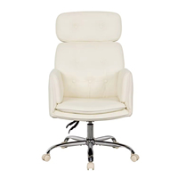 Chaise de bureau de direction contemporaine de luxe en cuir PU, pivotante à 360 degrés avec accoudoirs réglables pour bureau à domicile