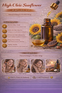 Aceite de Girasol Alto en Ácido Oleílico, Aceite Portador Natural, Aceite Ligero Hidratante para Piel, Cabello, Masajes y Cuidado Facial, Suministro a Granel - Product Image 2